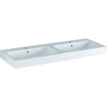 Lavoar dublu Geberit iCon 120x48.5cm, montare pe mobilier, alb