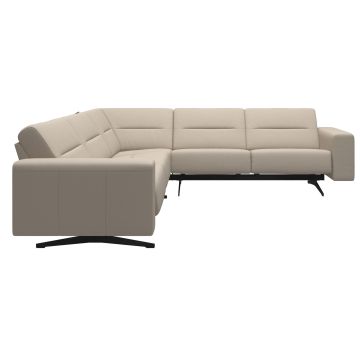 Canapea de colt Stressless Stella C2, picioare negru mat, tapiterie piele Paloma Fog