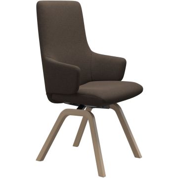 Scaun Stressless Laurel v2 L High D200 cu brate, Balance&Glide, cadru natur, tapiterie textil Calido Brown