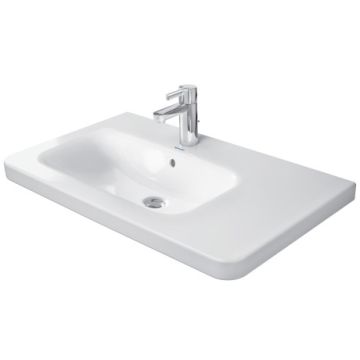 Lavoar asimetric Duravit DuraStyle 80x48cm, montare pe mobilier, alb