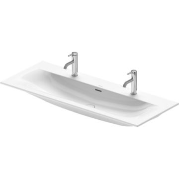 Lavoar dublu Duravit Viu 123x49cm, montare pe mobilier, WonderGliss, alb