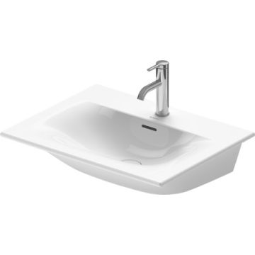 Lavoar Duravit Viu 63x49cm, cu capac ceramic si ventil push-open inclus, finisaj suplimentar