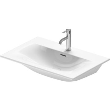 Lavoar Duravit Viu 73x49cm, cu capac ceramic si ventil push-open inclus, finisaj suplimentar