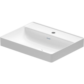 Lavoar Duravit DuraSquare 59x47cm, fara preaplin, montare pe blat, cu capac ceramic pentru ventil inclus, alb