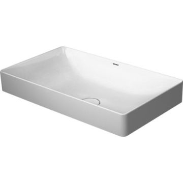 Lavoar tip bol Duravit DuraSquare 60x34.5 cm, fara preaplin, capac ceramic pentru ventil inclus