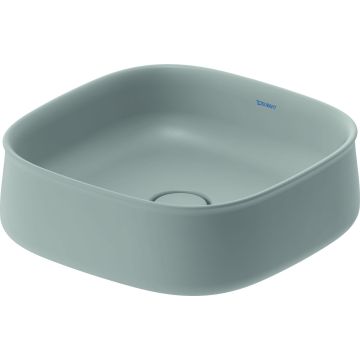 Lavoar Duravit Zencha 42x42cm, montare pe blat, fara orificiu baterie, fara preaplin, DuraCeram, gri satin mat
