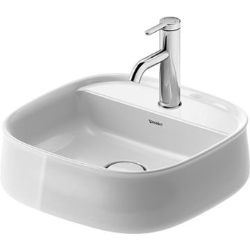Lavoar Duravit Zencha 42x42cm, cu platforma baterie, montare pe blat, fara preaplin, DuraCeram, alb