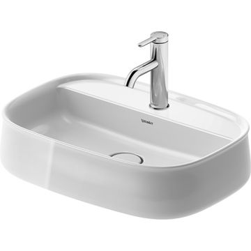 Lavoar Duravit Zencha 55x39cm, cu platforma baterie, montare pe blat, fara preaplin, DuraCeram, alb