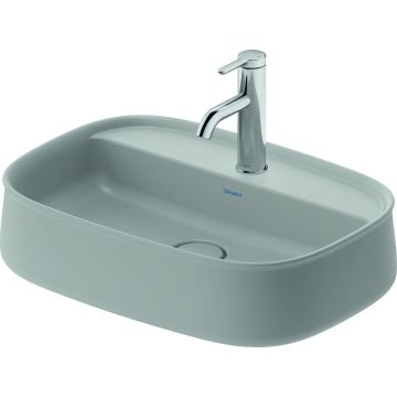 Lavoar Duravit Zencha 55x39cm, cu platforma baterie, montare pe blat, fara preaplin, DuraCeram, gri satin mat