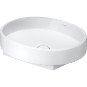 Lavoar tip bol Duravit Balcoon 55x45cm, fara orificiu baterie, fara preaplin, DuraShield, alb