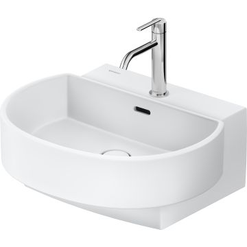 Lavoar Duravit Balcoon 55x48cm, ventil click-clack cu capac ceramic, DuraShield, alb mat