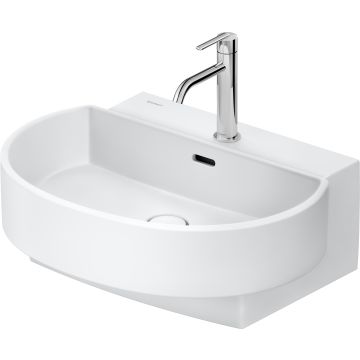 Lavoar Duravit Balcoon 60x48cm, ventil click-clack cu capac ceramic, DuraShield, alb mat