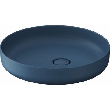 Lavoar Duravit Vitrium 46x46cm, montare pe blat, fara orificiu baterie, fara preaplin, albastru satin mat