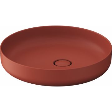 Lavoar Duravit Vitrium 46x46cm, montare pe blat, fara orificiu baterie, fara preaplin, rosu satin mat