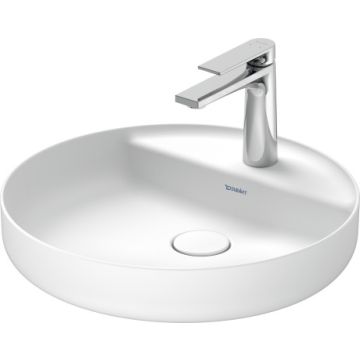 Lavoar Duravit Vitrium 46x46cm, cu platforma baterie, montare pe blat, fara preaplin, alb satin mat