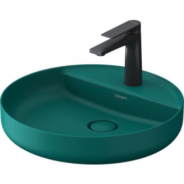 Lavoar Duravit Vitrium 46x46cm, cu platforma baterie, montare pe blat, fara preaplin, turcoaz satin mat