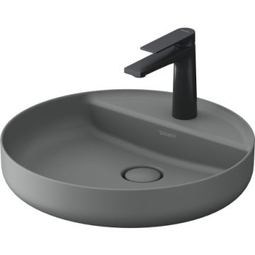 Lavoar Duravit Vitrium 46x46cm, cu platforma baterie, montare pe blat, fara preaplin, gri satin mat