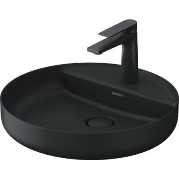 Lavoar Duravit Vitrium 46x46cm, cu platforma baterie, montare pe blat, fara preaplin, antracit satin mat