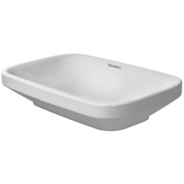 Lavoar tip bol Duravit Durastyle 60x38cm, fara orificiu baterie, fara preaplin, montare pe blat