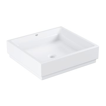 Lavoar tip bol Grohe Cube Ceramic 50cm, fara orificiu baterie, PureGuard, alb