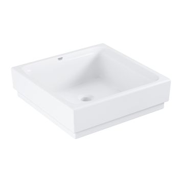 Lavoar tip bol Grohe Cube Ceramic 40cm, fara orificiu baterie, PureGuard, alb