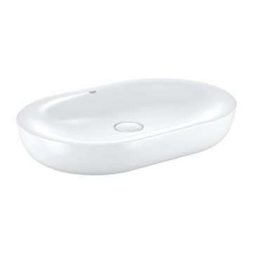 Lavoar oval tip bol Grohe Essence 60x40cm, fara orificiu baterie, fara preaplin, PureGuard, alb