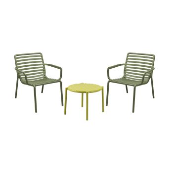 Set Nardi cu 2 scaune Doga Relax agave + masuta Doga pera