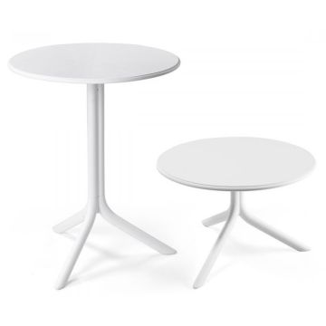 Masa exterior Nardi Spritz, h 76.5cm, diametru 60.5cm, alb