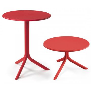 Masa exterior Nardi Spritz, h 76.5cm, diametru 60.5cm, rosu