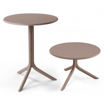 Masa exterior Nardi Spritz, h 76.5cm, diametru 60.5cm, tortora