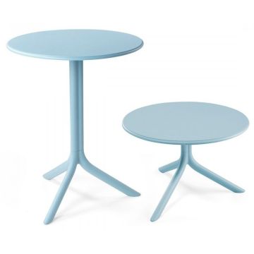 Masa exterior Nardi Spritz, h 76.5cm, diametru 60.5cm, albastru celeste
