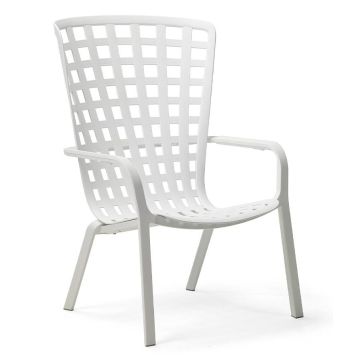 Fotoliu recliner exterior Nardi Folio, alb