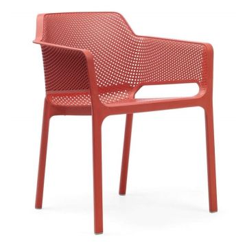 Scaun exterior Nardi Net rosu corallo
