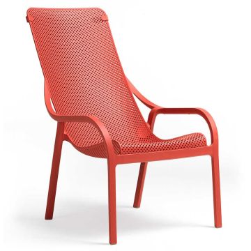 Fotoliu exterior Nardi Net Lounge rosu coral