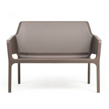Banca exterior Nardi Net 116x70cm, h 86cm, tortora