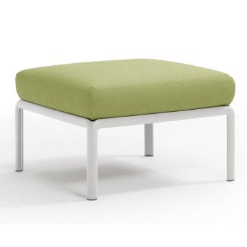 Pouf exterior Nardi Komodo 5, 72x72cm, cadru alb, perna verde avocado Sunbrella