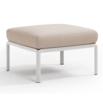 Pouf exterior Nardi Komodo 5, 72x72cm, cadru alb, perna canvas Sunbrella