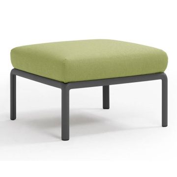Pouf exterior Nardi Komodo 5, 72x72cm, cadru antracit, perna verde avocado Sunbrella