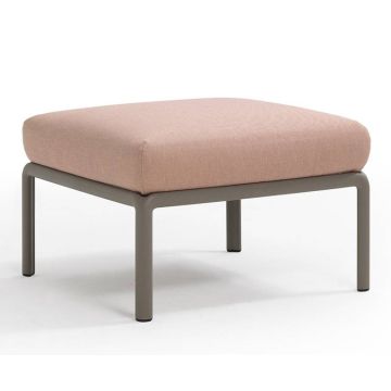 Pouf exterior Nardi Komodo 5, 72x72cm, cadru tortora, perna roz quarzo