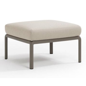 Pouf exterior Nardi Komodo 5, 72x72cm, cadru tortora, perna gri Tech Panama