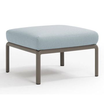 Pouf exterior Nardi Komodo 5, 72x72cm, cadru tortora, perna bleu ghiaccio Sunbrella