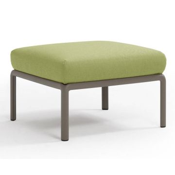 Pouf exterior Nardi Komodo 5, 72x72cm, cadru tortora, perna verde avocado Sunbrella