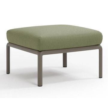 Pouf exterior Nardi Komodo 5, 72x72cm, cadru tortora, perna verde giungla Sunbrella