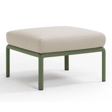 Pouf exterior Nardi Komodo 5, 72x72cm, cadru verde, perna gri Tech Panama