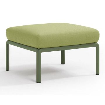 Pouf exterior Nardi Komodo 5, 72x72cm, cadru verde, perna verde avocado Sunbrella