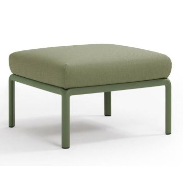 Pouf exterior Nardi Komodo 5, 72x72cm, cadru verde, perna verde giungla Sunbrella
