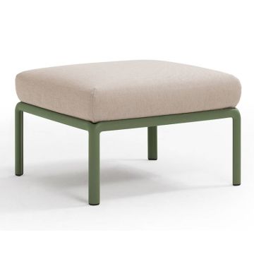 Pouf exterior Nardi Komodo 5, 72x72cm, cadru verde, perna canvas Sunbrella