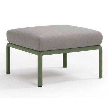 Pouf exterior Nardi Komodo 5, 72x72cm, cadru verde, perna gri komodo