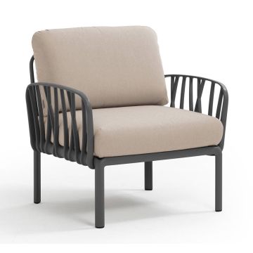 Fotoliu exterior Nardi Komodo, cadru antracit, perne canvas Sunbrella