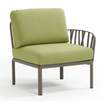 Element terminal Nardi Komodo 5, 72cm dreapta/stanga, cadru tortora, perne verde avocado Sunbrella